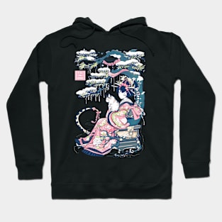 Japanese Girl With Dragon and Cats T-Shirt 03 Hoodie